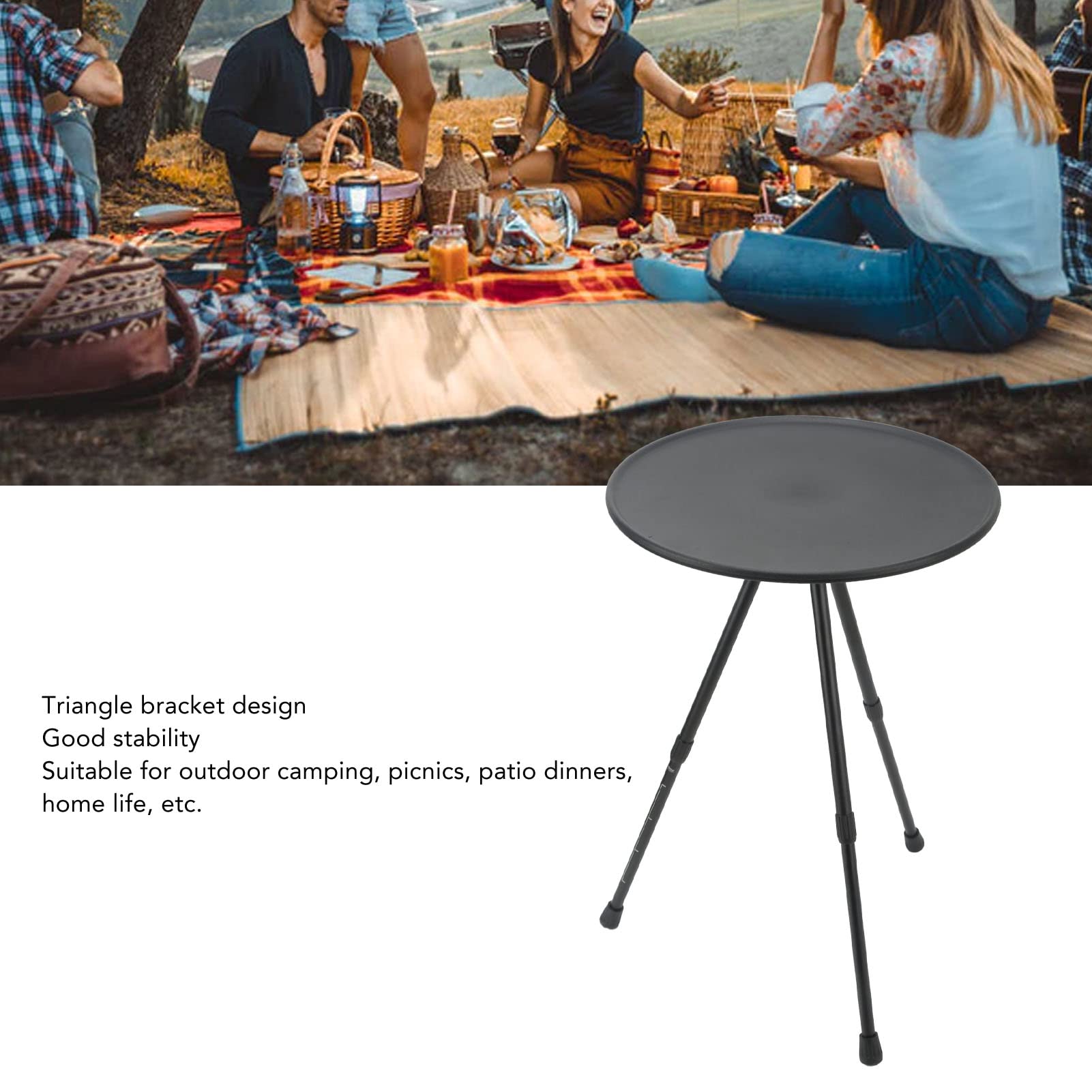 Mesa Plegable Redonda, Mesa de Picnic Plegable para Picnic, Fiesta, Comedor, Camping, Playa, Barbacoa(#2)
