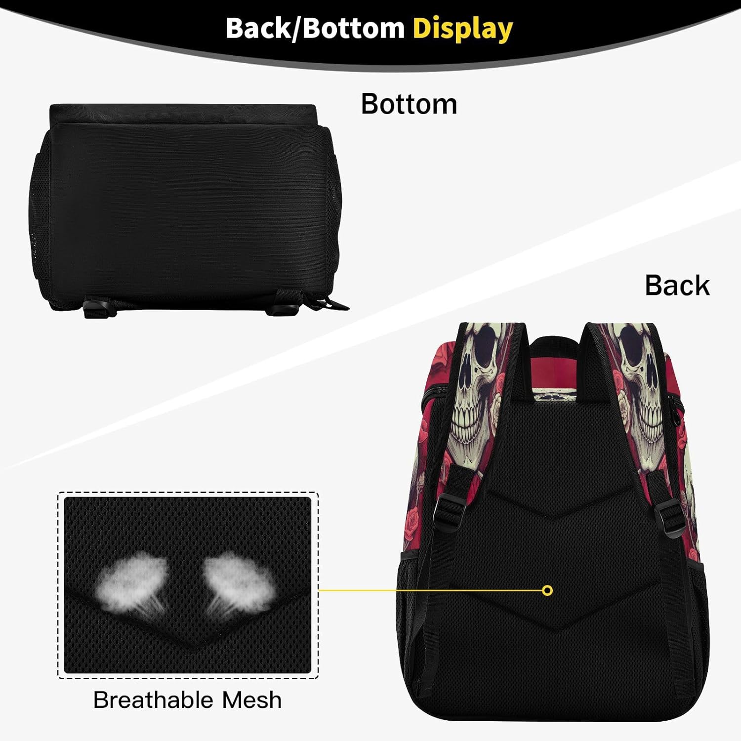Smiling Skull Cooler Backpack 36 Cans Leakproof Waterproof Backpack Cooler Bag Beach Accessories for Women and Men Travel Camping Fishing Backpack