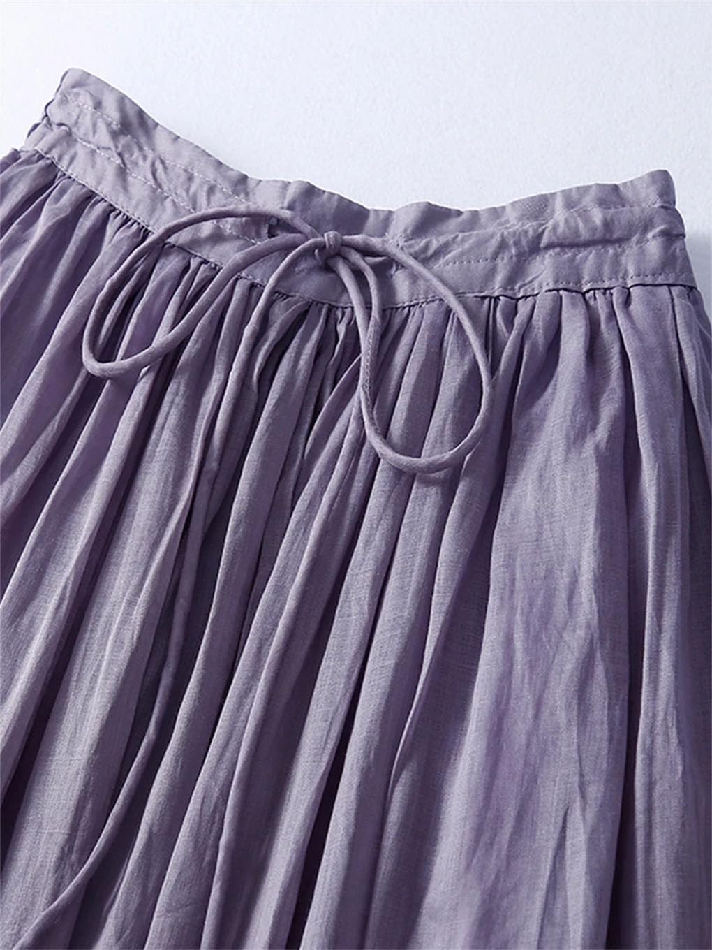 Jupes mi-longues décontractées pour femme avec taille élastique