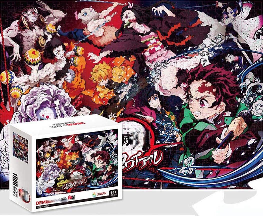 Fantasma Uccidere Puzzle Popolare Anime Kimetsu - Cartoon Tema Jigsaw per Adulti e Bambini - Sfida Famiglia Gioco 1000 Pezzi in Carta