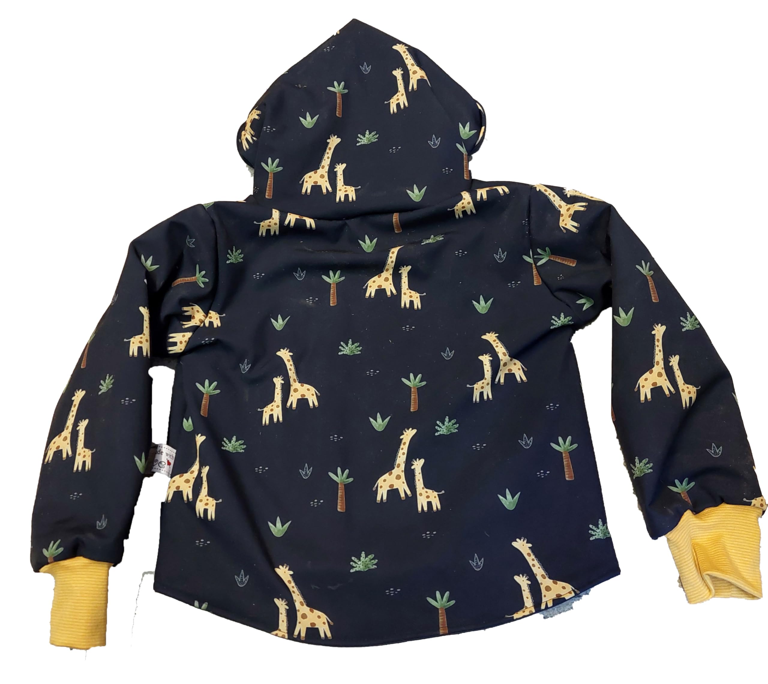 Jacke Softshelljacke Regenjacke Giraffe Wendejacke Kapuze Kapuzenjacke Baby Kinder Handmad (74-80)