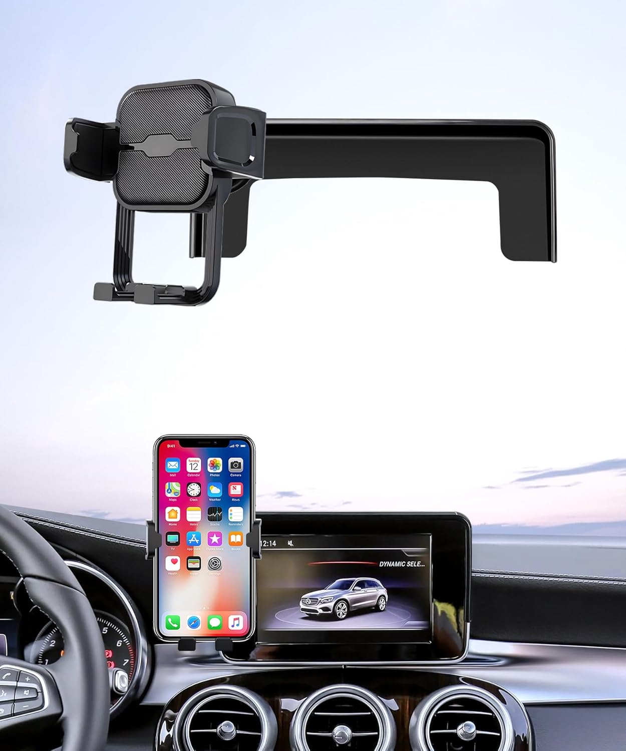 Car Phone Holder for 2016-2019 Mercedes Benz GLC-Class / 2015-2018 C-Class, 7 inch Screen Fixed Clip, Auto Accessories Navigation Bracket, Interior Decoration Mobile Phone Mount