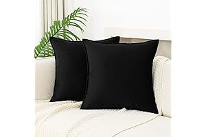 JIAHANNHA Black Velvet Throw Pillows (Set of 2)