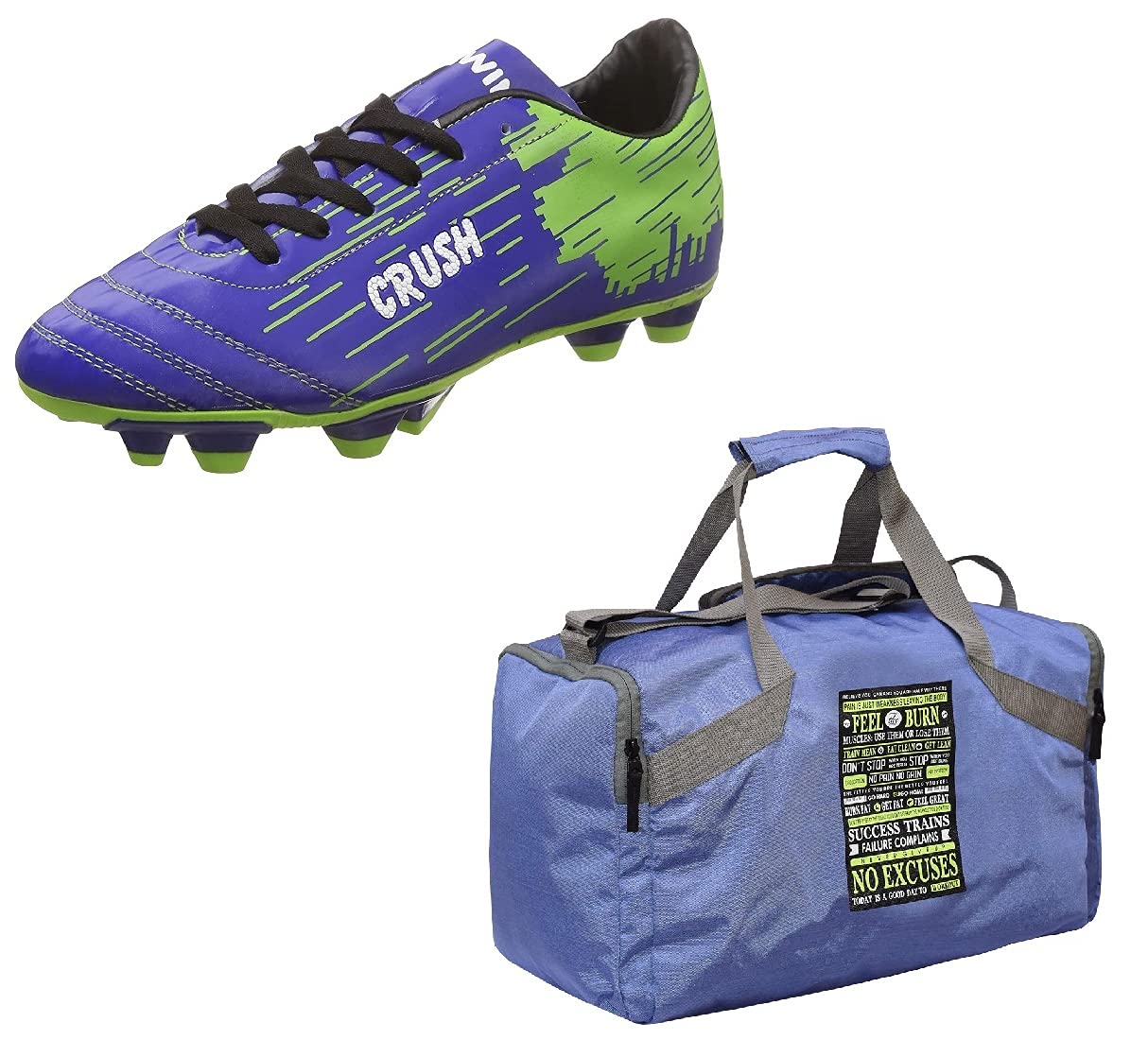 Sports Bag Bouclier Feel Burn Junior Purple With Gowin Football Shoe Crush Blue Green Size-6