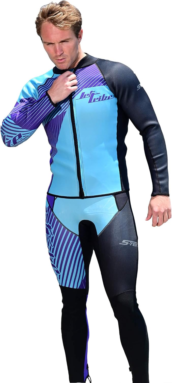Neoprene Jet Ski Wetsuit | Jettribe Hyper Series | 2 Piece Set | 2.5mm Sleeveless John & Jacket | Reinforced Knee Panels