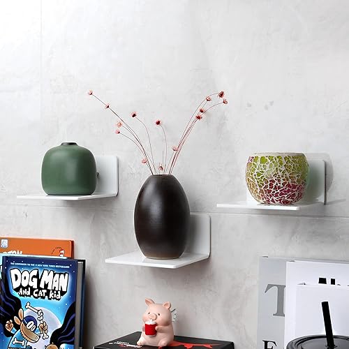 Miniatura 2 de evron Estantes flotantes acrílicos para decoración de pared (blanco, S4.6 Z)