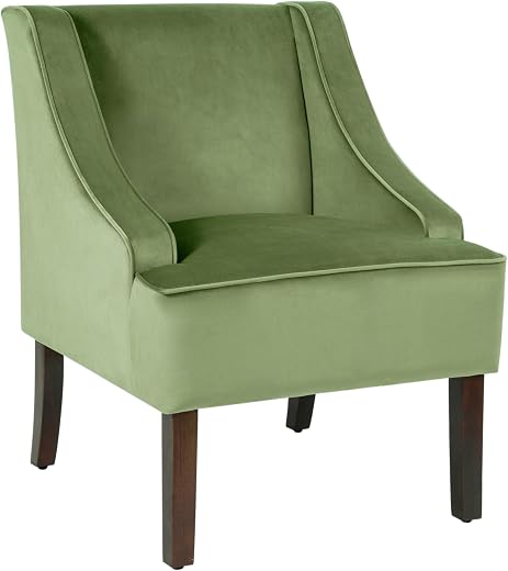 HomePop Velvet Swoop Arm Living-Room-Chairs, Dark Green