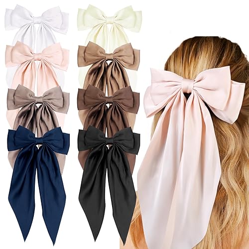 Hair Ribbon Clips with Long Tails - 8 PCS Cute