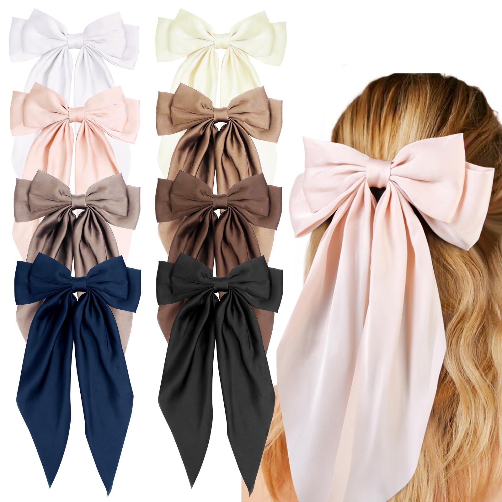 Amazon.com : Hair Ribbon Clips with Long Tails - 8 PCS Cute