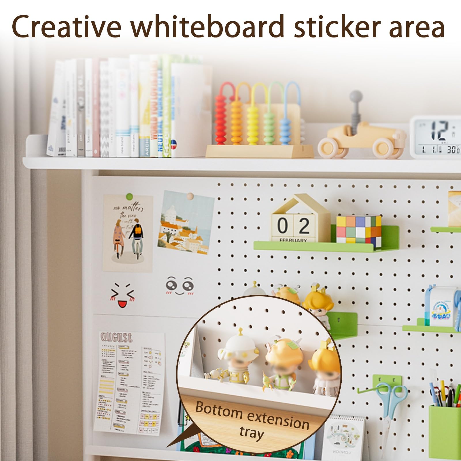 Organizer da parete per scrivania, versatile con accessori per studio, soggiorno, cucina, ufficio, adatto per scrivania