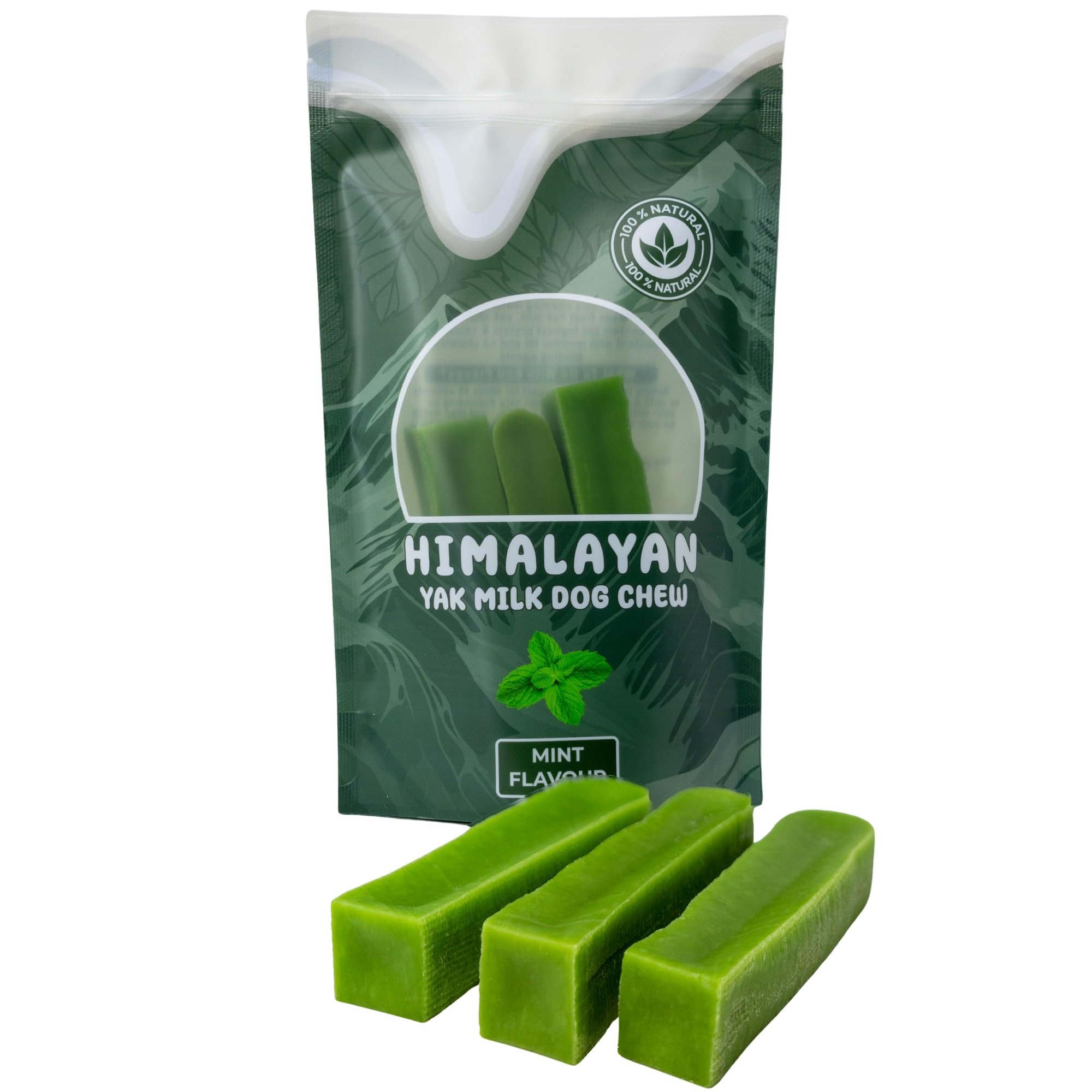 Himalayan Yak Milk Dog Chews, Mint Flavour, Yak Chews with Milk for Dogs Medium (pack of 3), Rich in Protein & Calcium