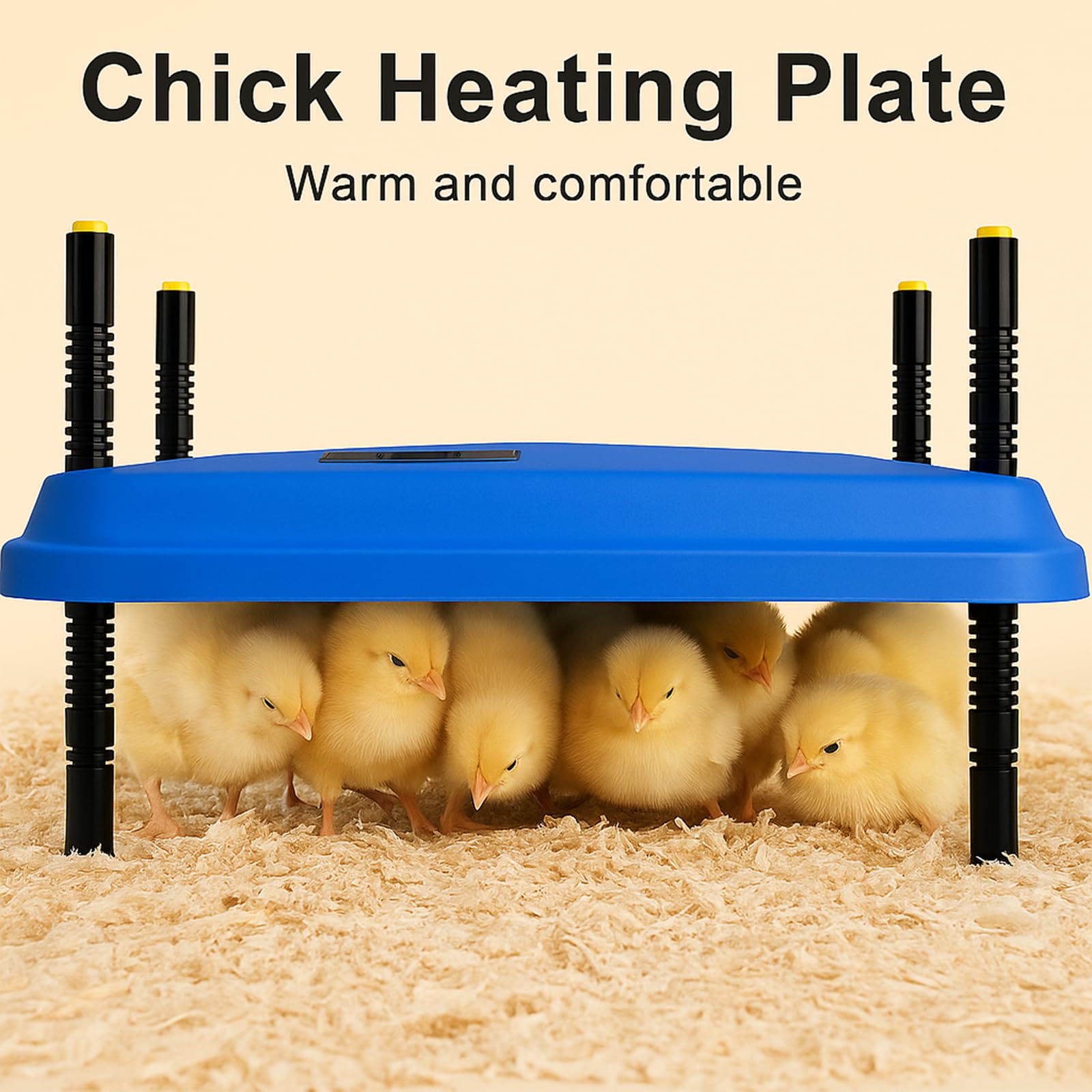Placa calefactora ajustable de 16 x 16 pulgadas para pollitos, proporciona calor constante y eficiente. Seguro, ahorro de energía, fácil de montar y limpiar. Perfecto para la cría de pollos (azul)