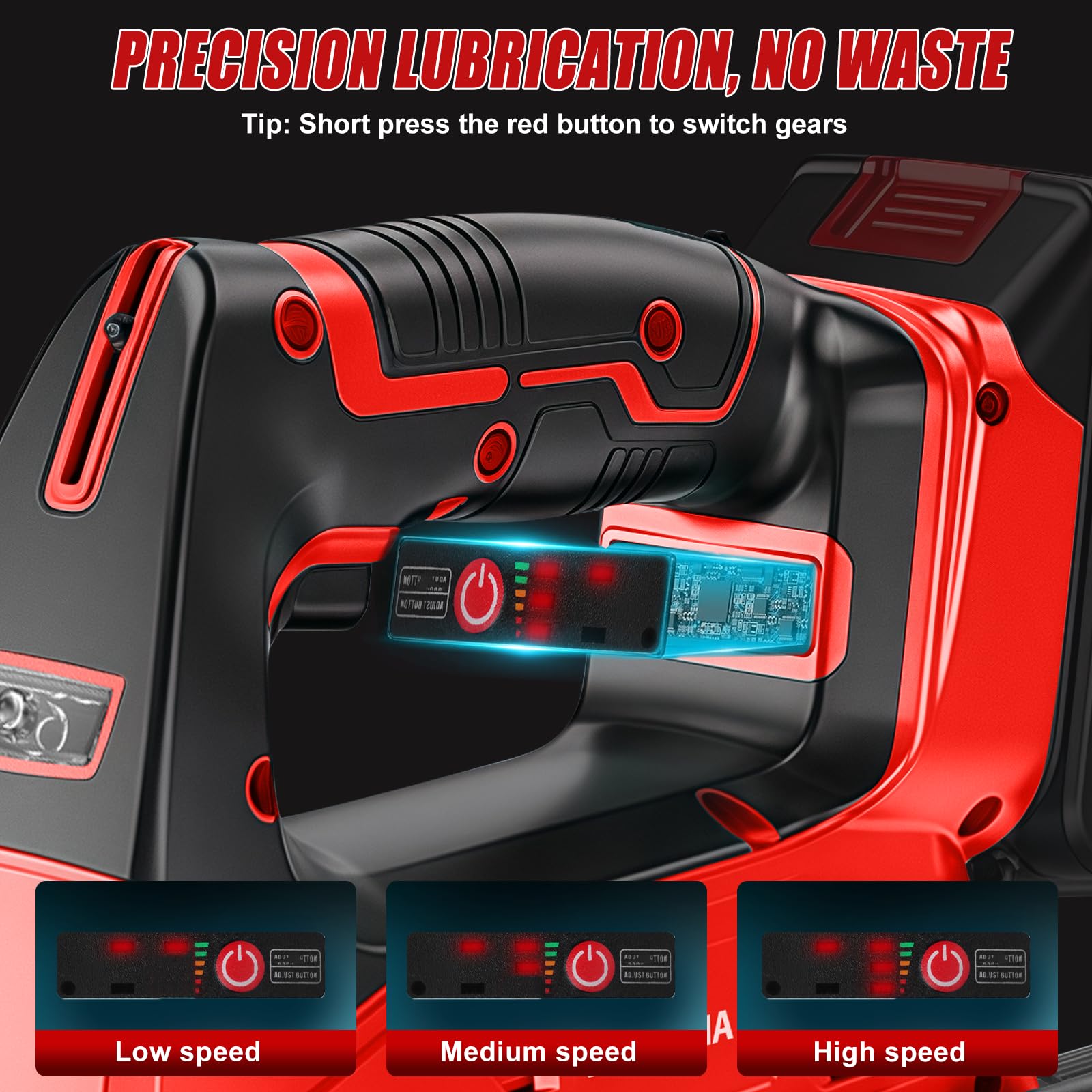 Pistola engrasadora eléctrica para batería Milwaukee M18, 12000 PSI 170 g/min, 18 V, motor sin escobillas, luz LED, regulación de velocidad de 3 niveles para máquinas pesadas (sin batería y cargador)