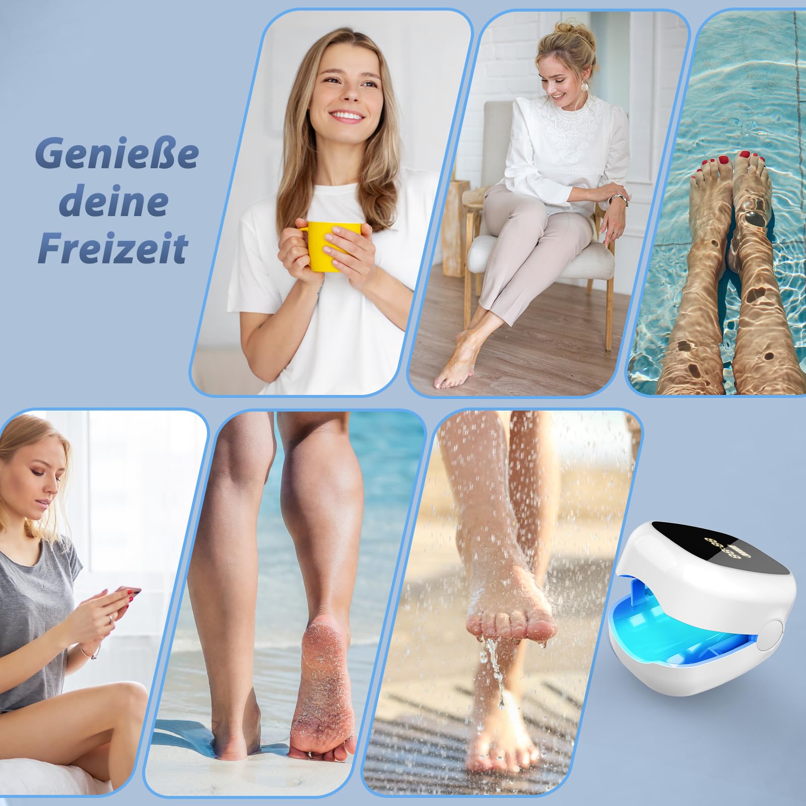 Podoclear Nagelpilz Lasergerät 470 nm blaues Licht 910 nm Infrarotlicht tragbares Behandlungsgerät digitaler Anzeige
