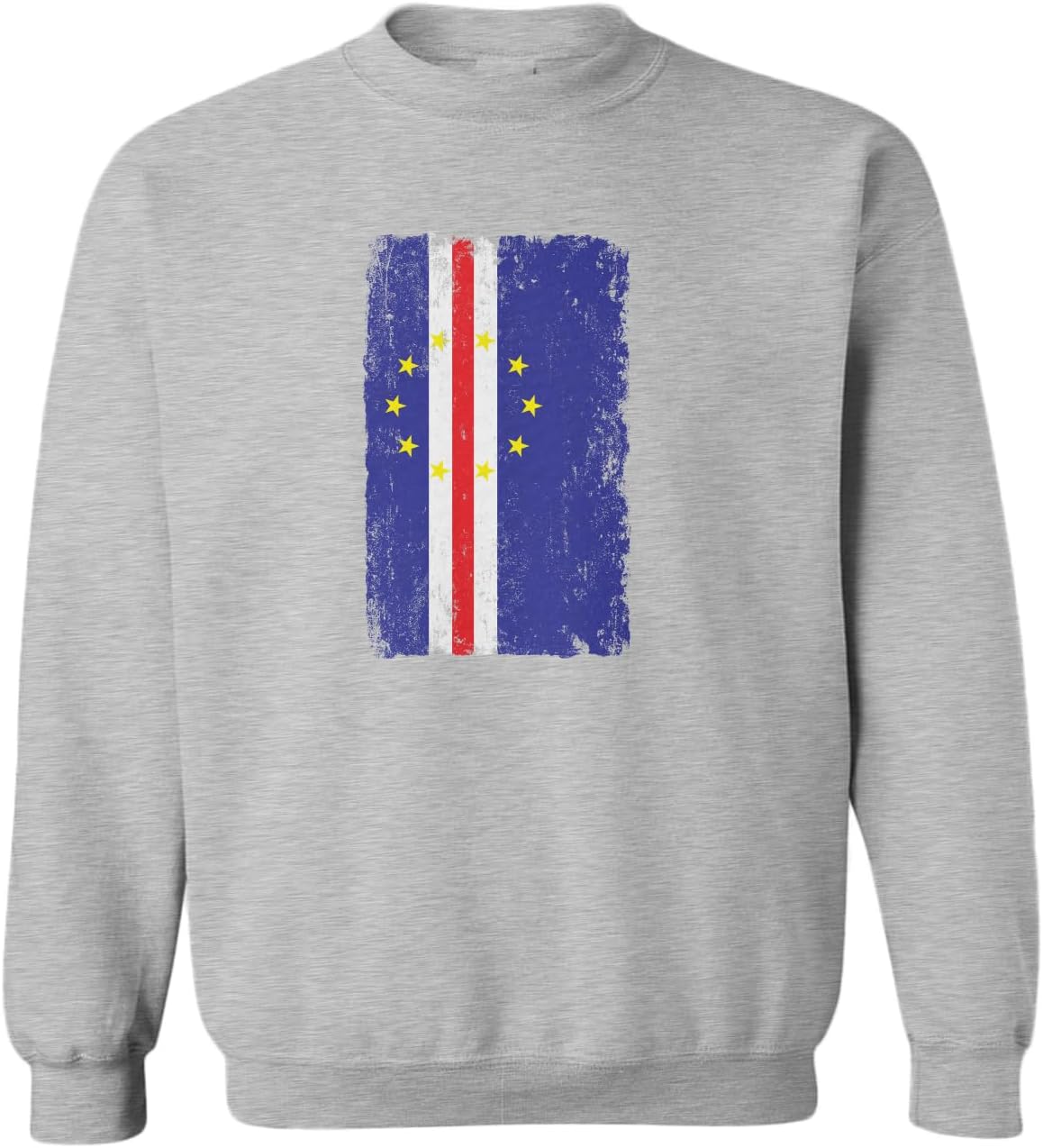 Tcombo Big Distressed Cape Verde Flag Country Toddler Fleece Crewneck Sweater
