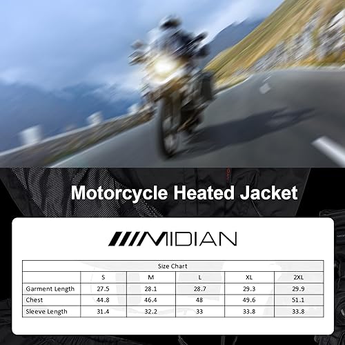 Miniatura 5 de MIDIAN Forro de chaqueta térmica para hombre, equipo de protección de motocicleta de 12 V con 6 zonas de calor para montar en clima frío