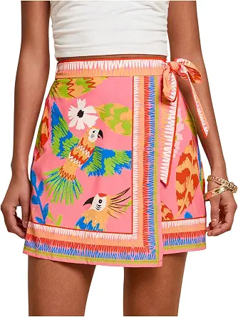 MakeMeChic Women's Wrap Mini Skirt Summer Boho Skirts