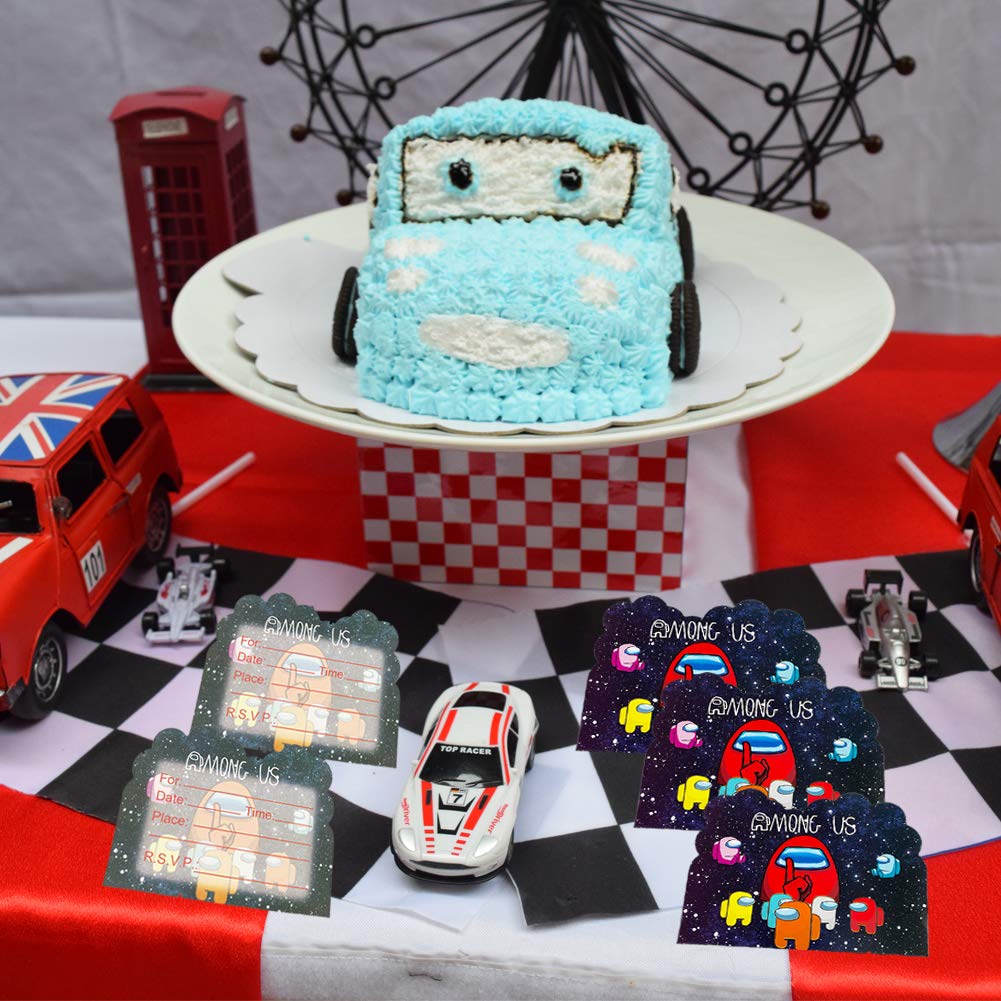 30 Pcs Among Game Birthday Invitation Cards,Among Game Birthday Party