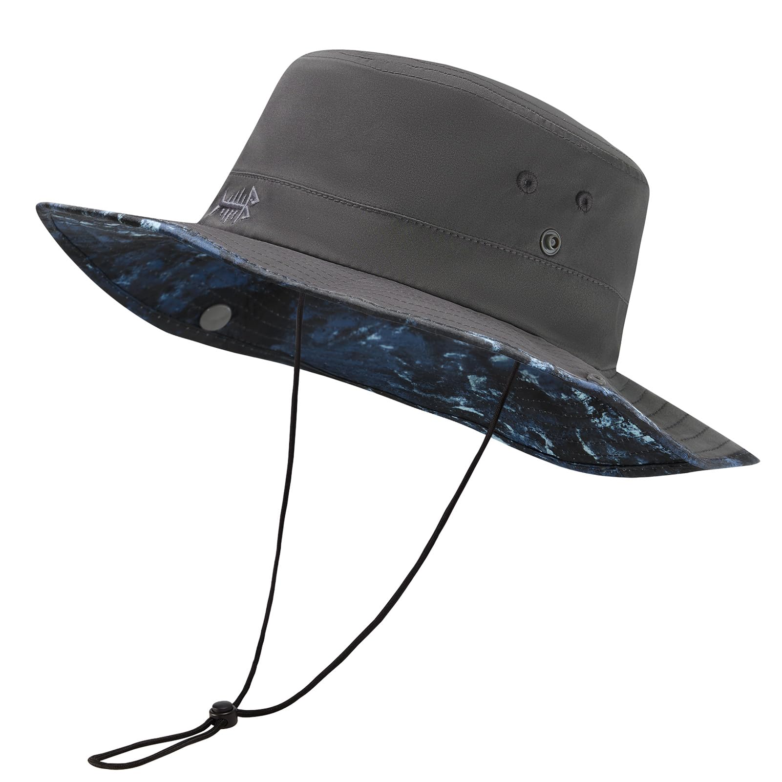BASSDASH UPF 50+ Patterned Under Brim Foldable Lightweight Bucket Sun Hats for Fishing Hiking Safari Men Women FH18