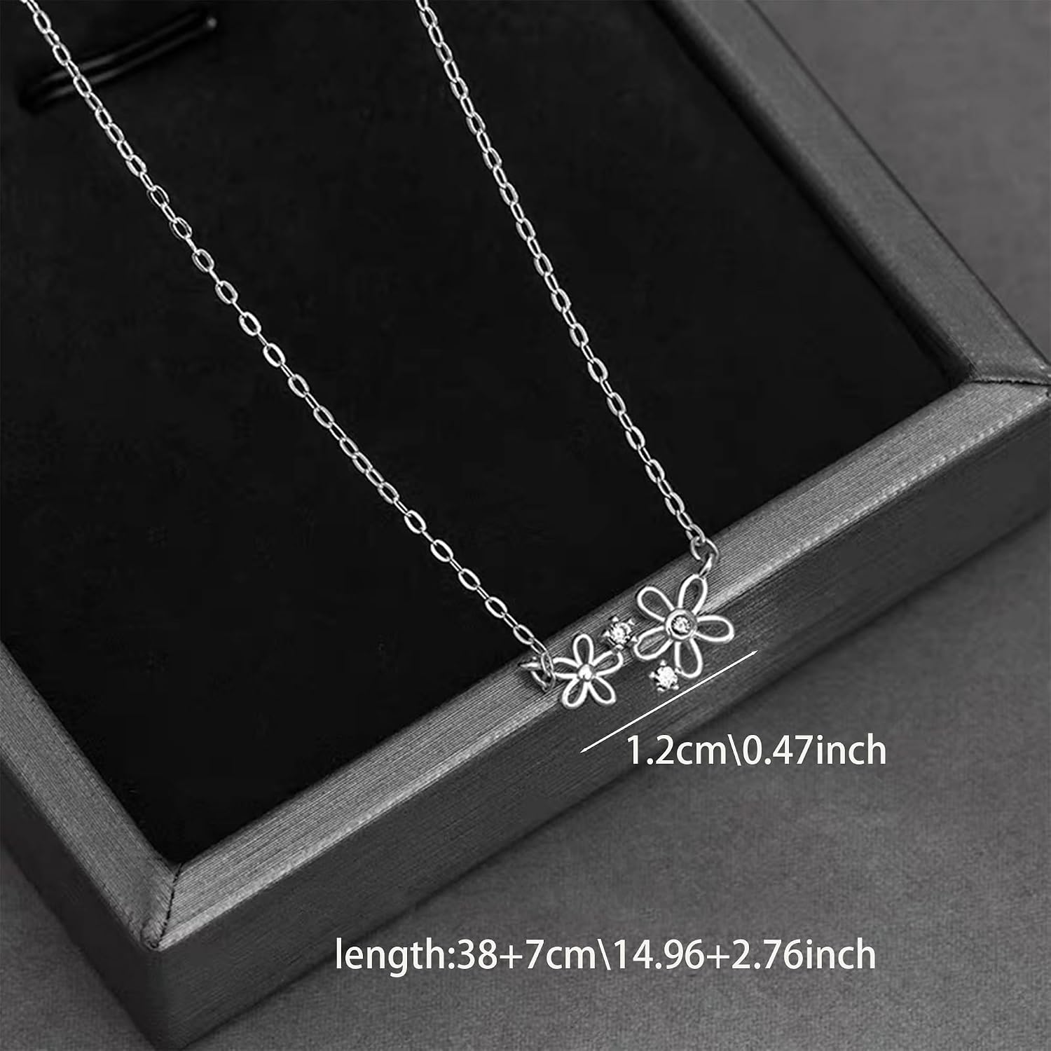 925 Sterling Silver Necklace for Women Dainty Flower Gold Necklaces 14K Gold Plated Cubic Ziconia Hollow Flower Pendant Floral Necklace Simple Adjustable Choker Necklaces to Mom Mother's Day Valentines Jewelry Gifts