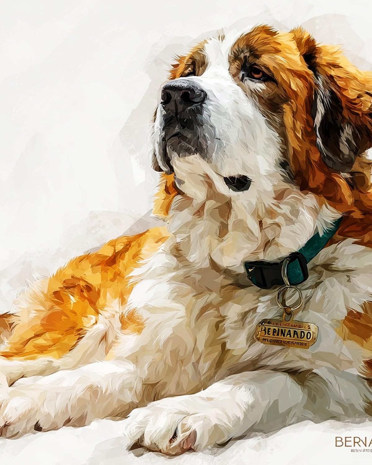 LIUBAISHI Paint by Numbers for Adults – 16"x20" | DIY Wall Art for Living Room, Relaxing Hobby for Stress Relief, Full Painting Kit with 3 Brushes-Saint Bernard