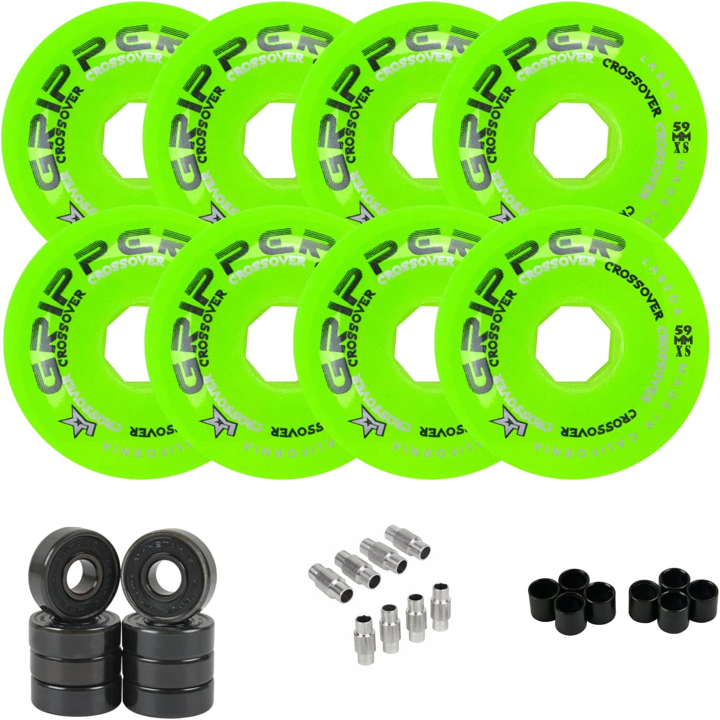 Labeda Gripper Roller Hockey Wheels, Hybrid Ceramic Bearings, Choose Color Size