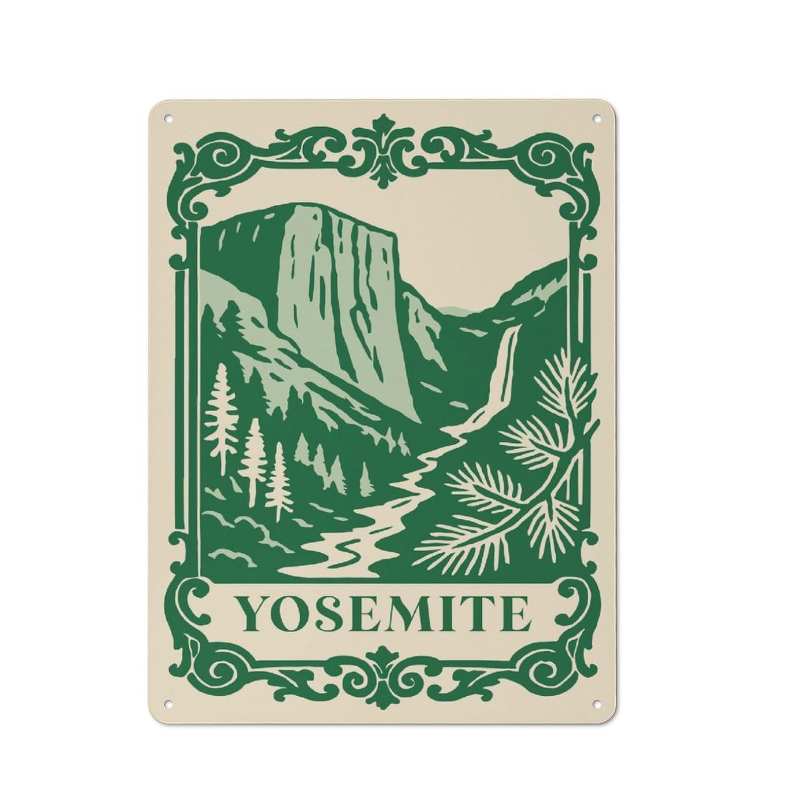 Junmoney Style-22 Retro Yosemite National Park Vintage Vintage Metal Sign 40X30cm, Room Wall Plaque For Flat, Dorm Room, Lounge Or Cafe