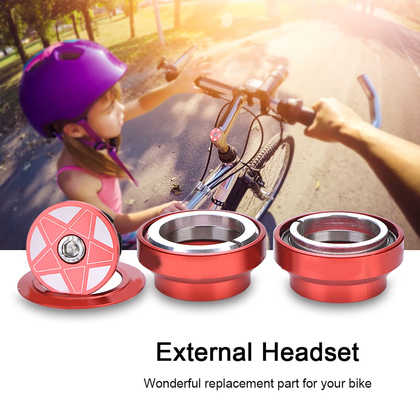 Risk Aluminum Alloy 34mm Bicycle Bike Headset for 28.6mm Straight Steerer Fork Bearing (Red),Heavy Duty Headset Top Cap Bearings, Heavy Duty Headset Top Cap Bearings, Risk AluminumBike Headset B