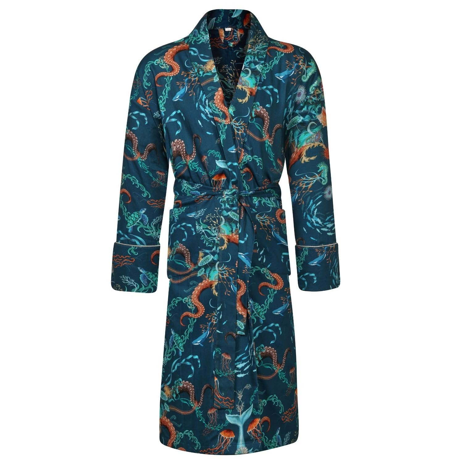 Bown Of London Women's Blue Lightweight Dressing Gown - Ocean Treasure M