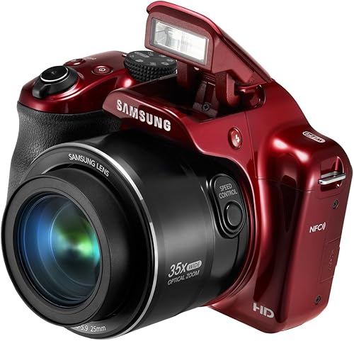 Miniatura 4 de Samsung WB1100F 16.2MP CCD Smart WiFi y cámara digital NFC con zoom óptico de 35x, LCD de 3.0" y video HD de 720p (rojo)