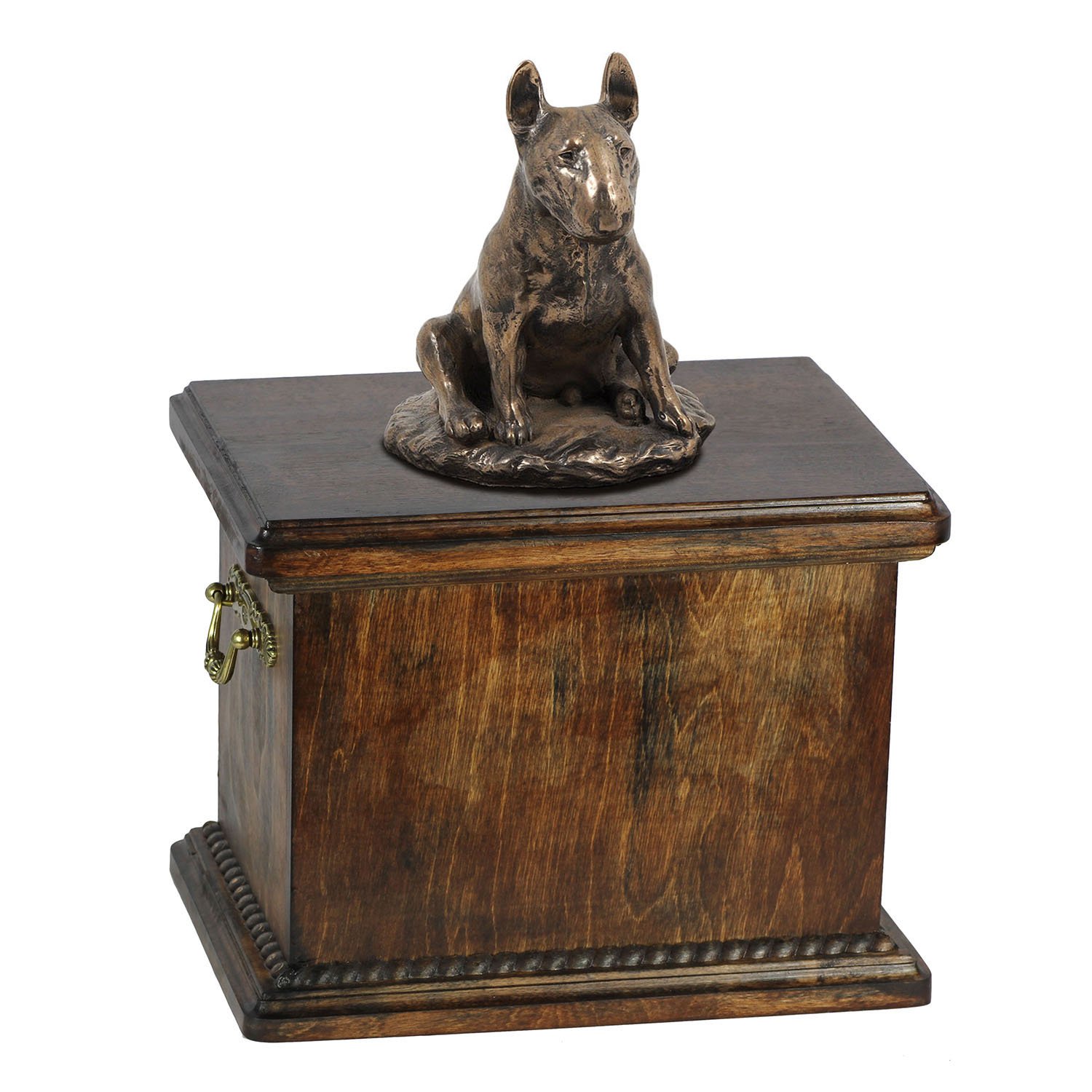 Urne de chien Bull Terrier pour salon, statue décorative en bronze