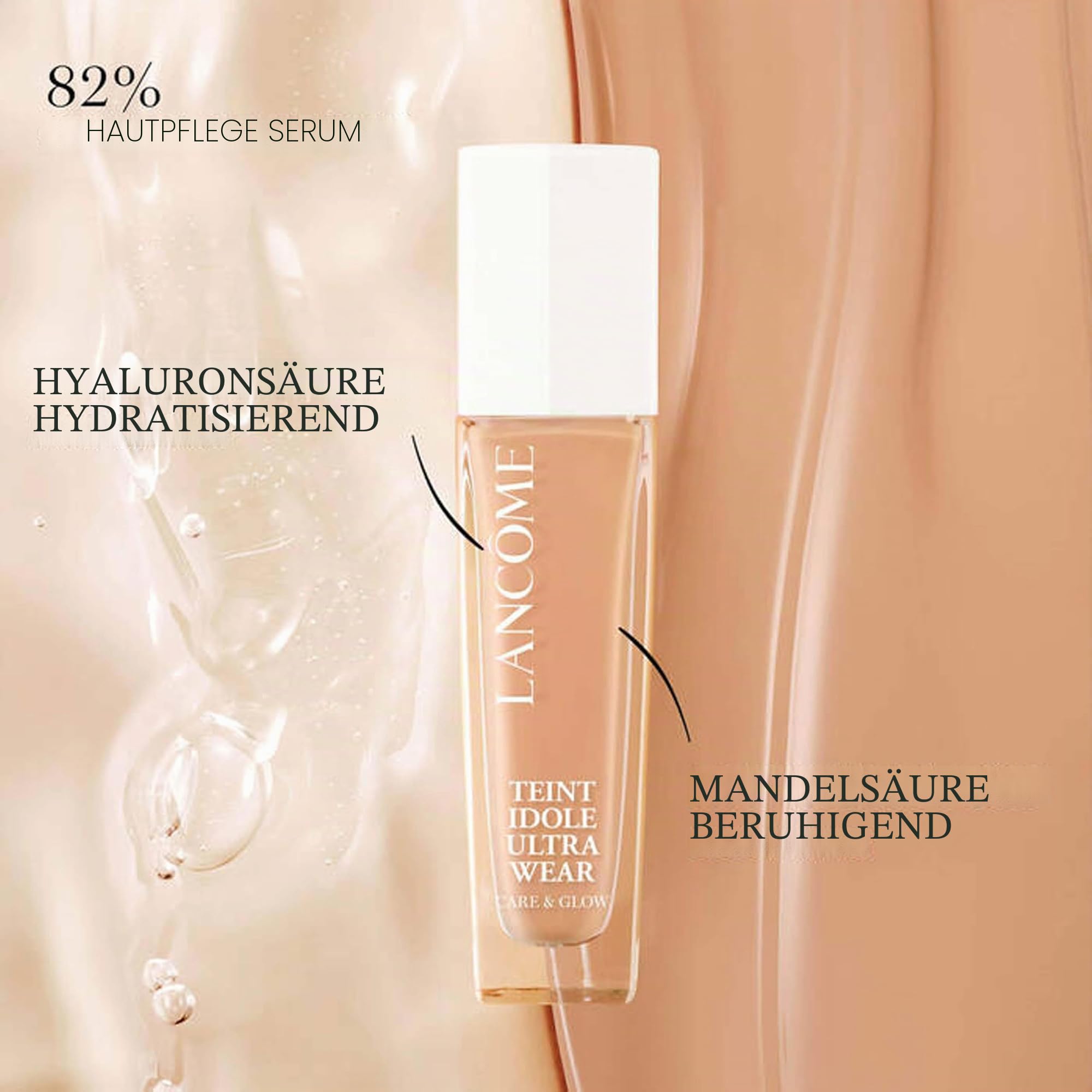 Lancôme Teint Idôle Ultra Wear Care & Glow Foundation - Feuchtigkeitsspendende Behandlung, Füll- und Aufhellungseffekt, LSF 25, lange Haltbarkeit ohne Übertragung, gutes Gesicht 24h - 30 ml