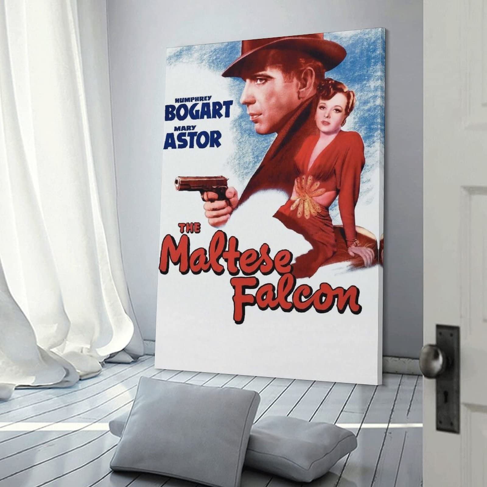 Poster vintage con film d'azione del falco maltese e stampa artistica da parete moderna per la camera da letto della famiglia, 60 x 90 cm