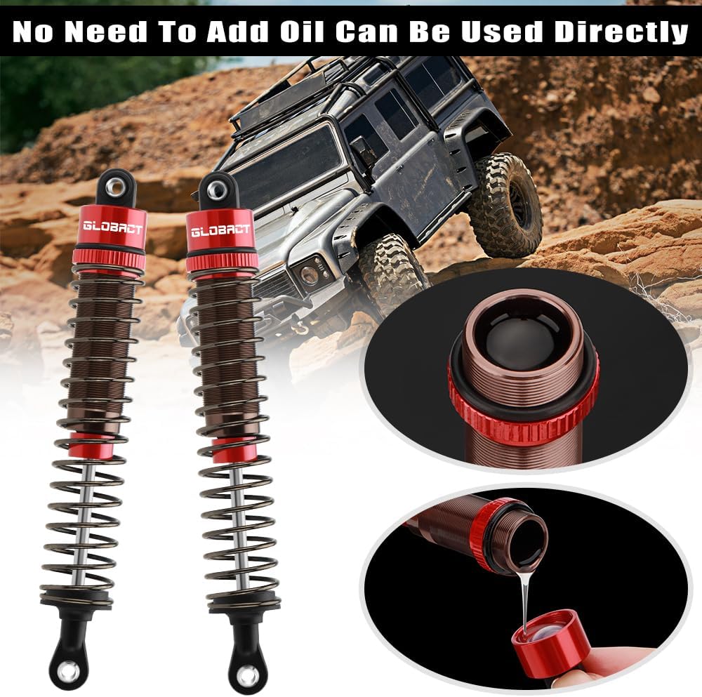 RC Shock Absorber Oil Adjustable 4Pcs RC Damper Set for 1/10 RC Crawler Car Axial SCX10 TRX4 D90 (110mm)