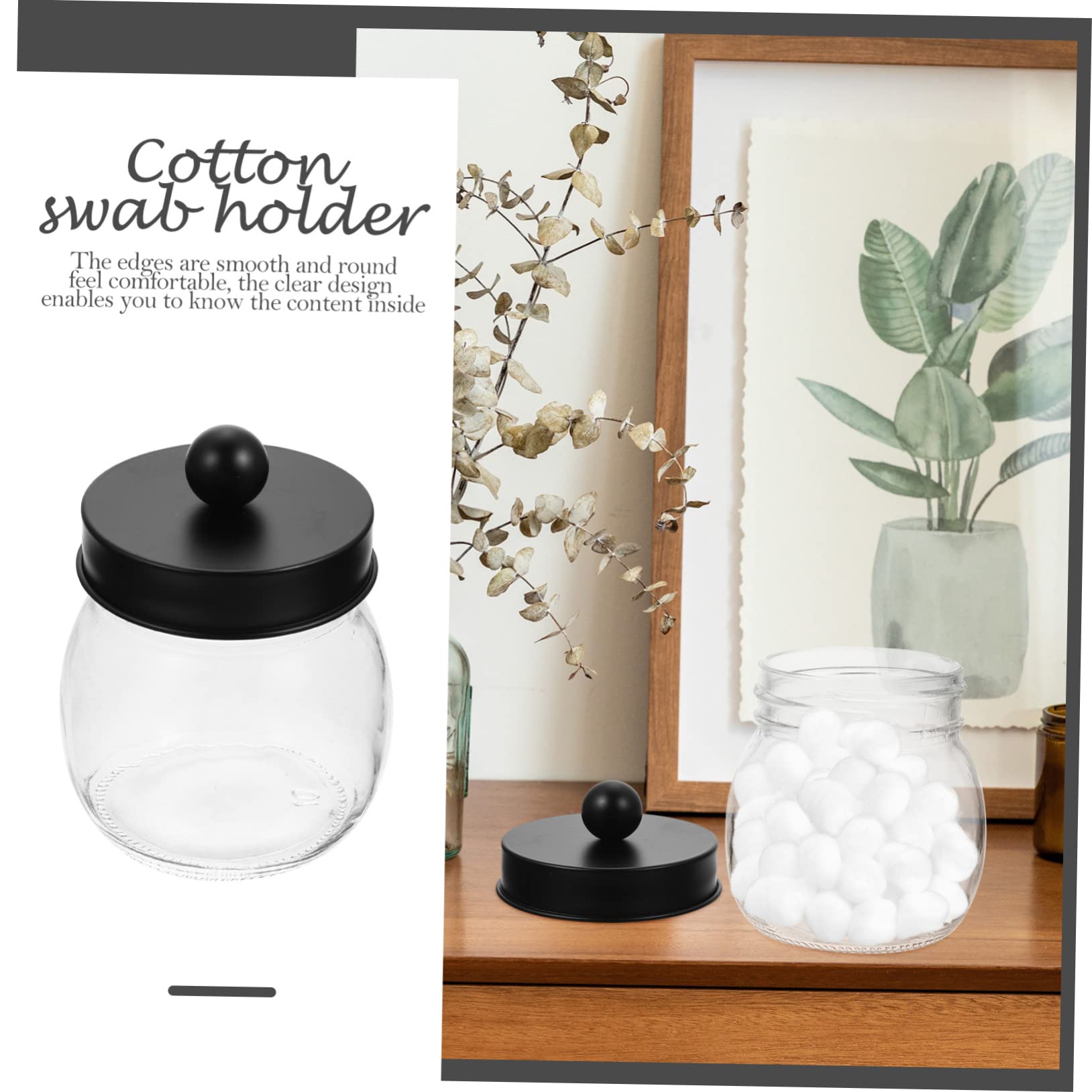 Zerodeko 3stücke Wattestäbchenhalter aus Edelstahl und Glas Wattepadhalter mit Verschlussdeckel Organizer für Transparente Apothekergläser Kompakt und Vielseitig Einsetzbar