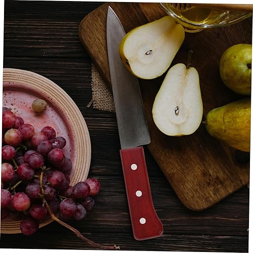 Miniatura 2 de Operitacx Repuesto de mango de cuchillo de cocina, 1 juego de mango de cuchillo de cocina, mango de cortador de chef de madera, mango de cortador de