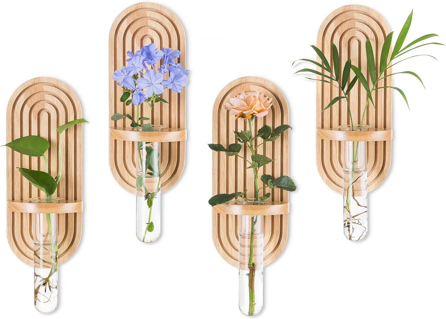 Hanging Plant Propagation Station, Boho Wall PlanterFlower Vases for Living Room, 4 Set Wooden Frame with Glass Test Tube Vase, Modern Hydroponic VasePlant Office Home Decor (B0DGTL5STT) Amazon Price History, Amazon Price Tracker