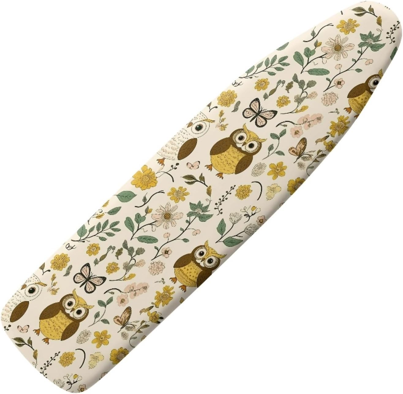 Large Ironing Board Cover and Pad 59x19 Owl Flower Iron Table Cover with Padding,Extra Wide,Resist Scorching and Staining,Heatproof,Adjustable Fastener Durable Stain