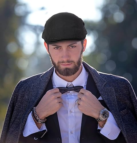 Miniatura 6 de 2 unidades de gorras planas de algodón para hombre Ivy Gatsby Newsboy, sombrero de caza
