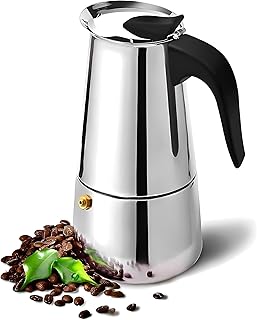 Cafeteira italiana expresso 200ml em aço inox – prepara café fresco no