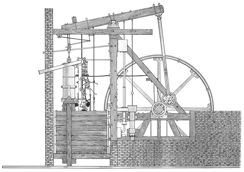 WattS Steam Engine 1788 Nschematic View Of James WattS (1736-1819) Rotative Beam Steam Engine Of 1788 Poster Print by (18 x 24)