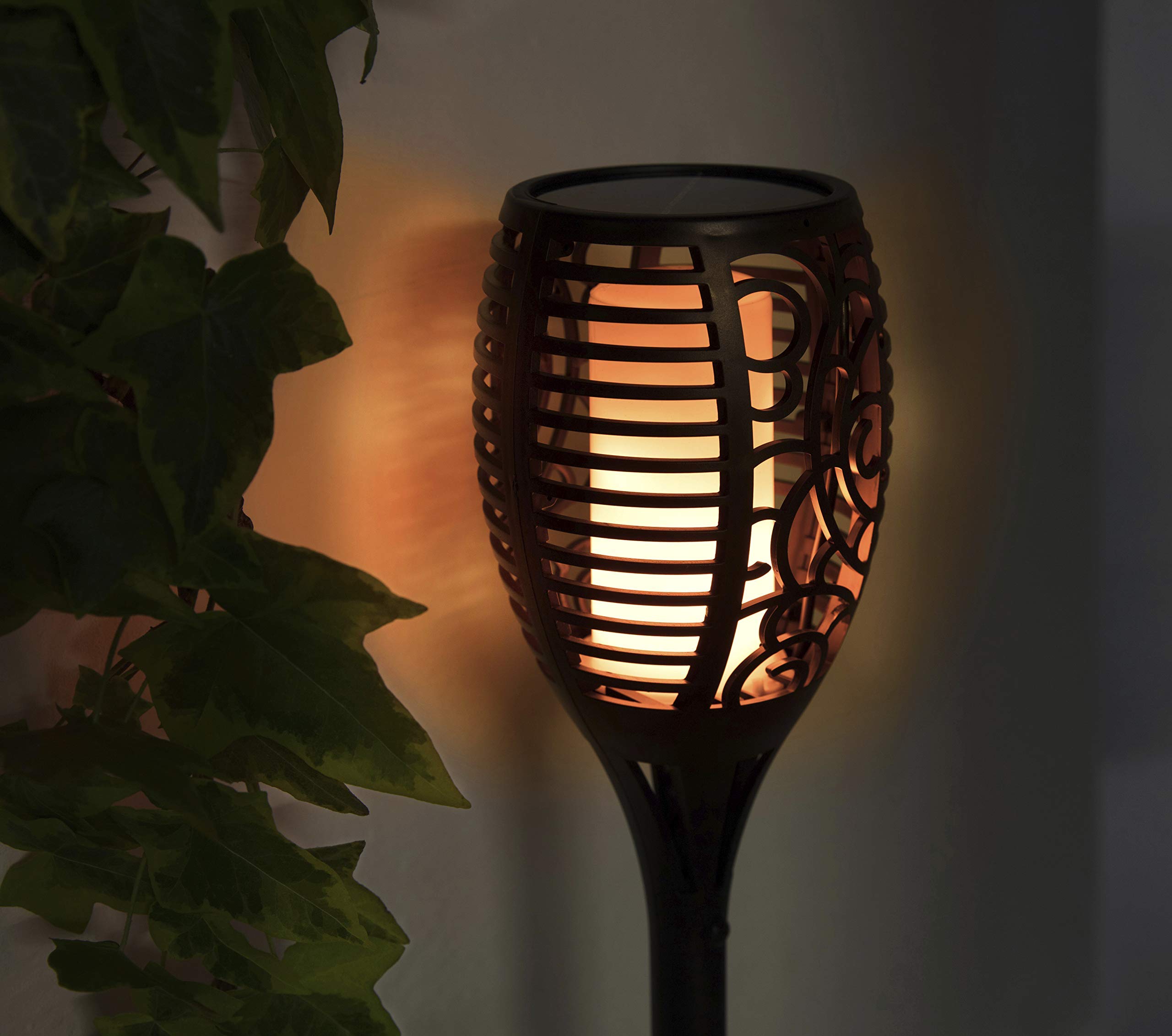 Star Solarfackel 'Flame' – Solarbetriebene LED-Fackel Im Feuer-Look, 79 Cm Hoch, Schwarz, Für Garten Und Terrasse