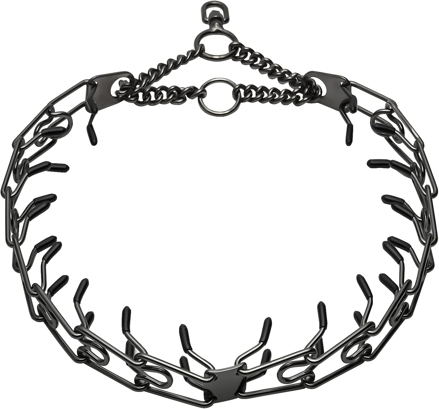 Stainless Steel Prong Pinch Collar for Dogs, Adjustable Training Collar with Quick Release Buckle for Small Medium Large Dogs (Gold, 22")