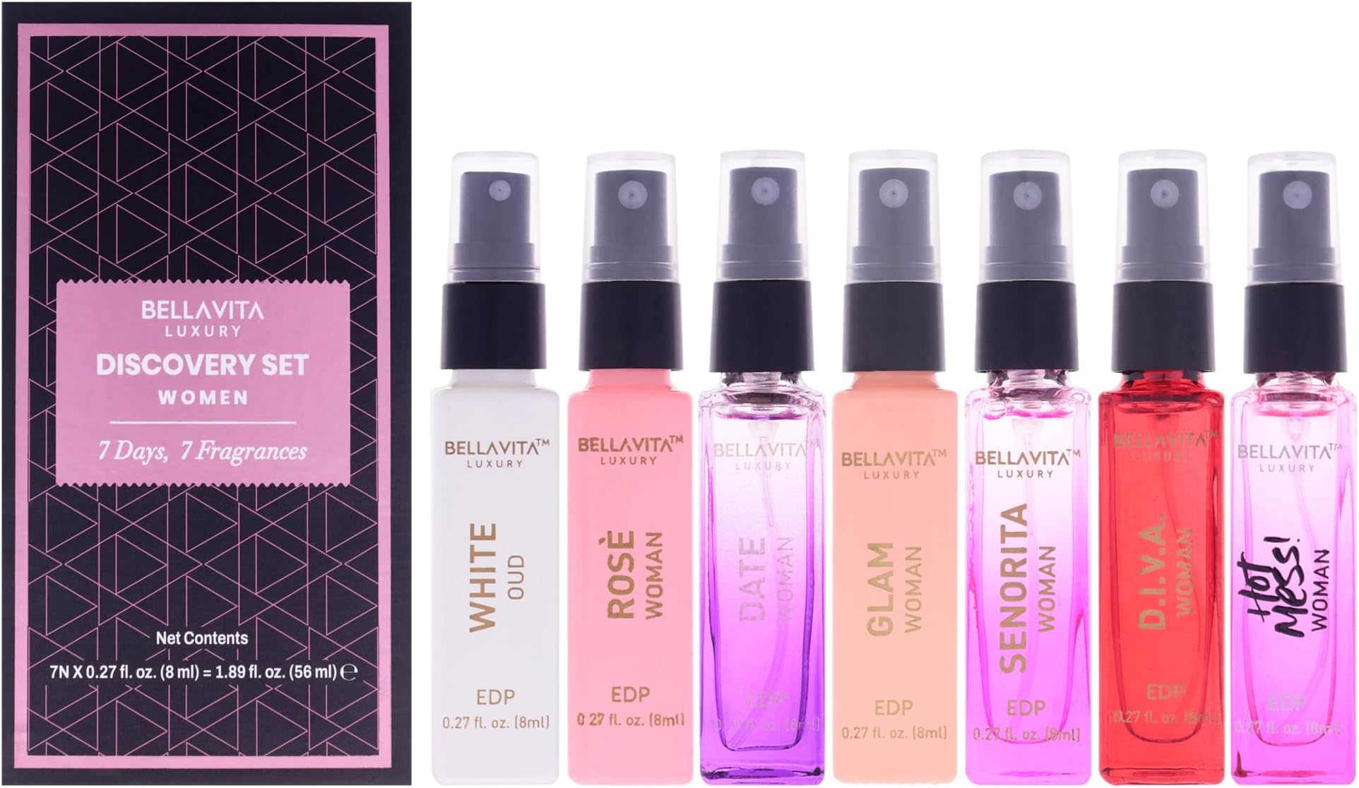 Discovery | Long Lasting EDP 7 x 8ml | Trial Perfume Gift Set for Women | Perfume for Woman | Gift for Woman | Floral, Fresh and Fruity Premium Fragrance Scent