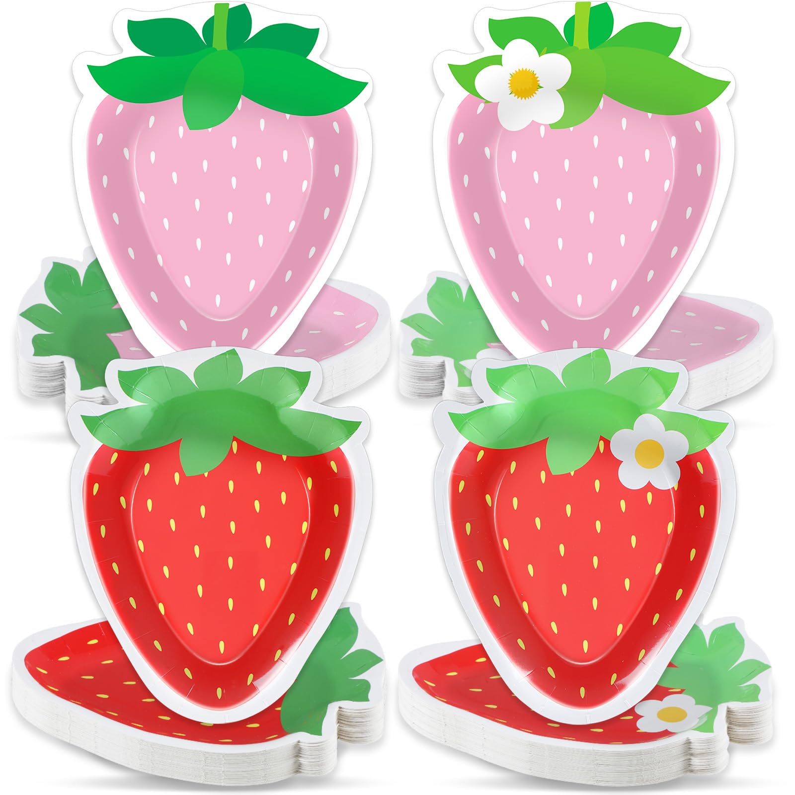 Amazon.com: Naozinebi 100 Count Strawberry Paper Plates Pink and