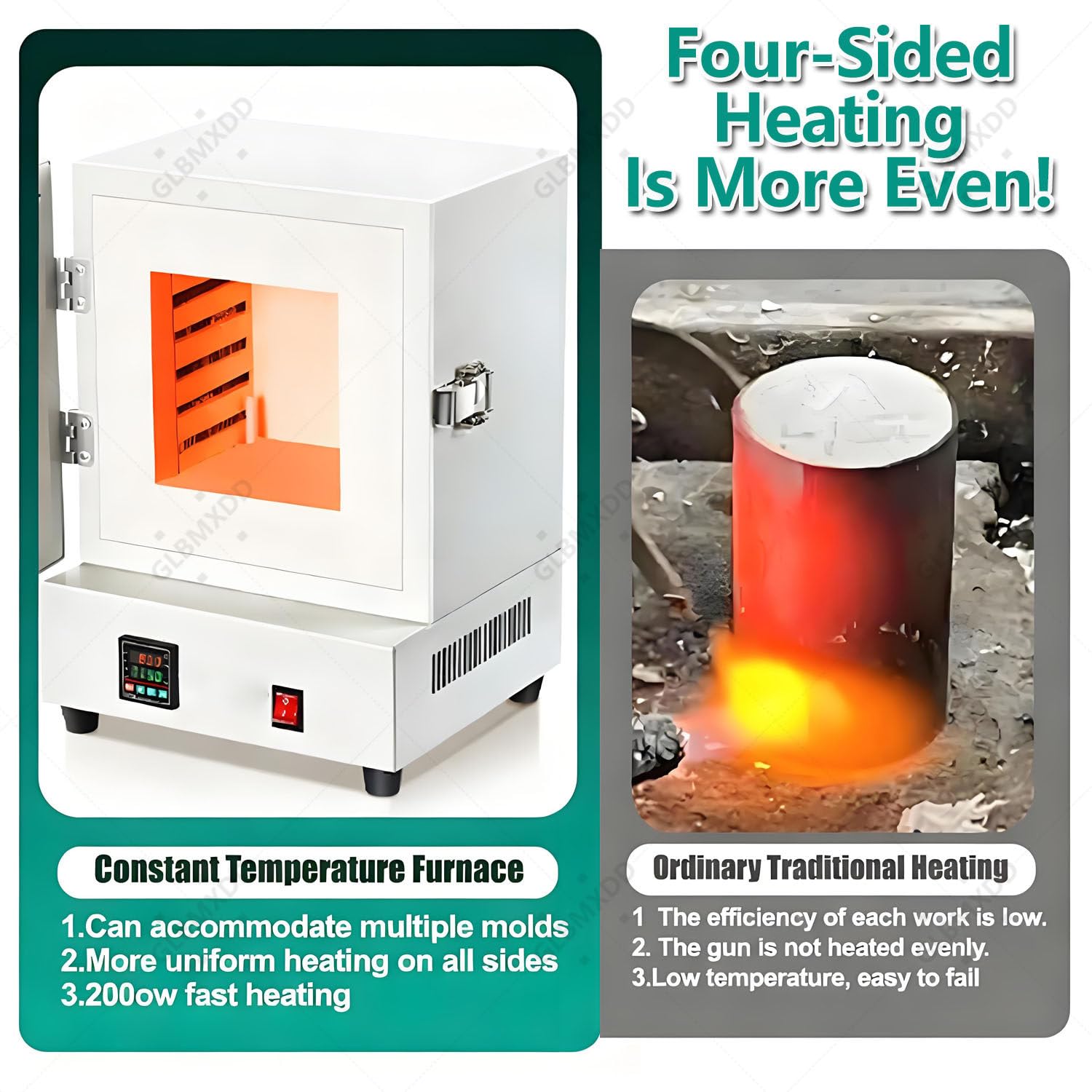 Four électrique de Table Compact de 2000 W, température maximale de 1150 °C pour la Fabrication de Bijoux, la Fonte de métaux, l'émaillage de poterie et Les projets de Bricolage.
