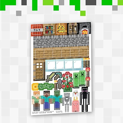 Miniatura 5 de Paladone Botella de agua de Minecraft con calcomanías adicionales | Mercancía oficial de Minecraft