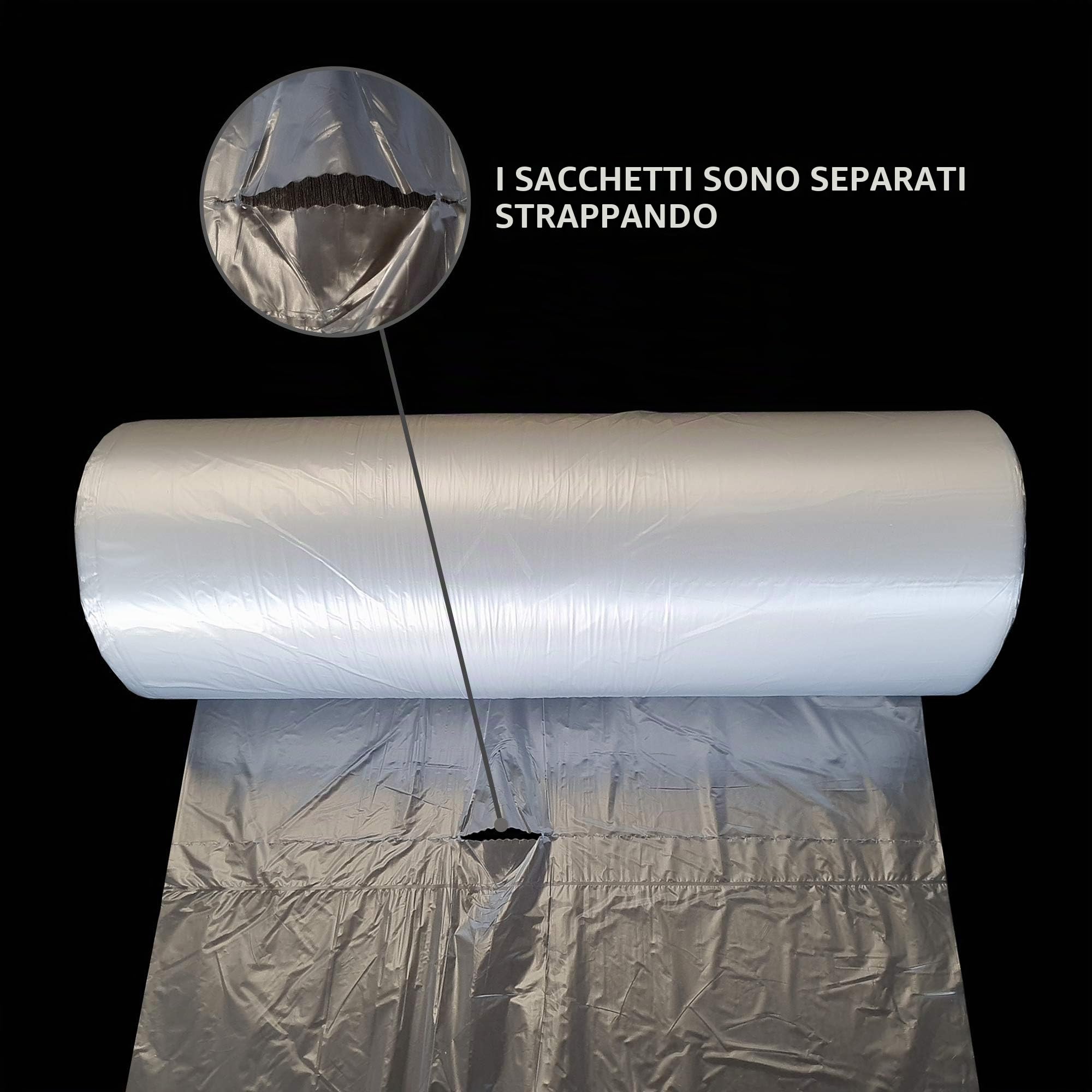 (Confezione da 4000) Sacchetti in polietilene HDPE 25 x 40 cm in rotolo, sicuri in plastica con congelatore a contatto per imballaggio alimentare