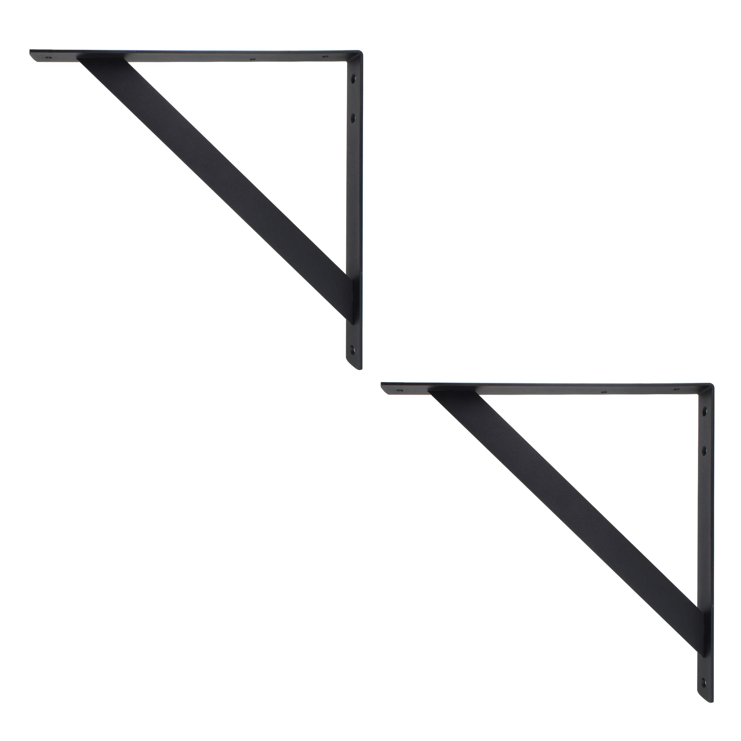 Natural Goods Berlin 2x Regalträger MOABIT | Design Wandkonsole Metall | stabile Regalhalterung Wandmontage | schwerlast Regalwinkel Wandregal Schweberegal Holz Küche Flur Büro (400mm, Schwarz)