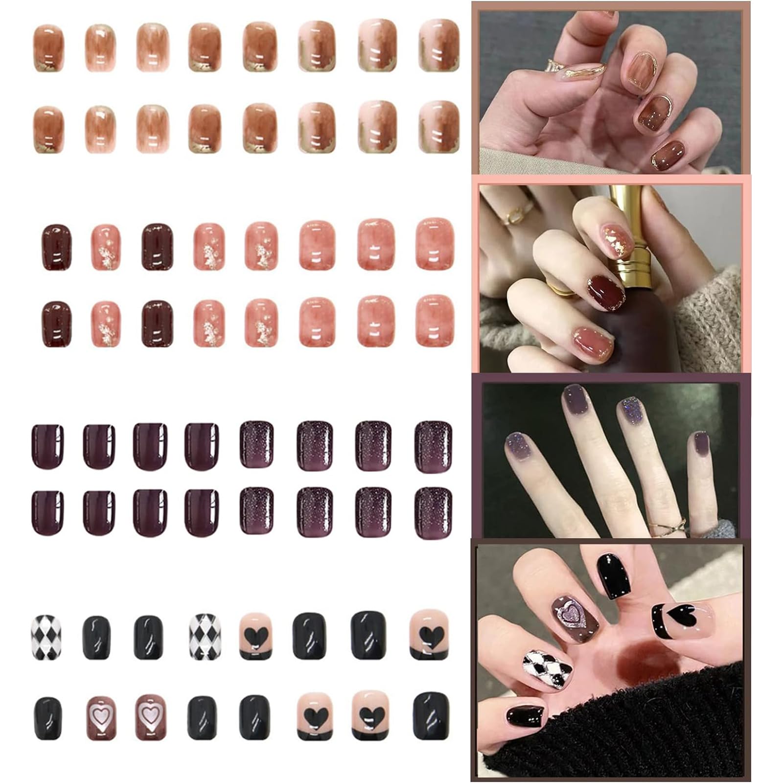 Amazon | 4種類 96枚入 つけ爪 可愛い 付け爪 ネイルチップ 人気 つけ